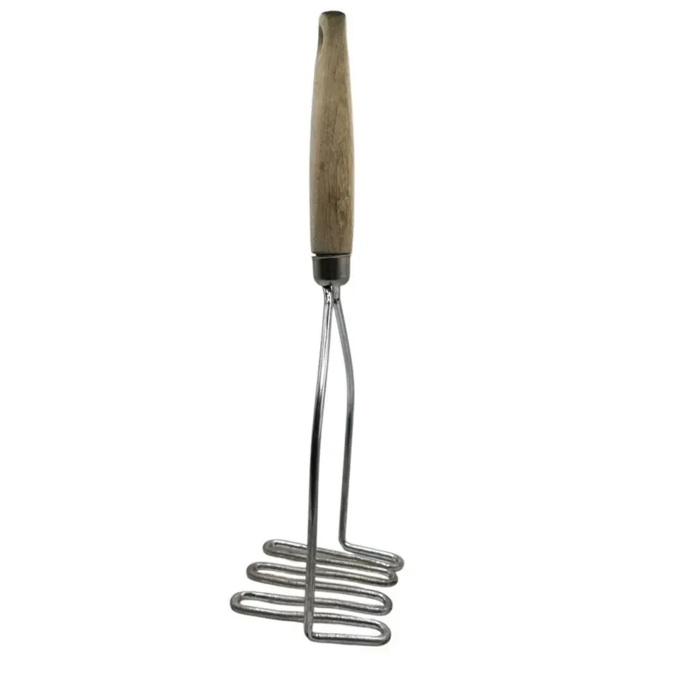 Vintage Potato Masher Wooden Handle Metal Farmhouse Decor 10.5 inch